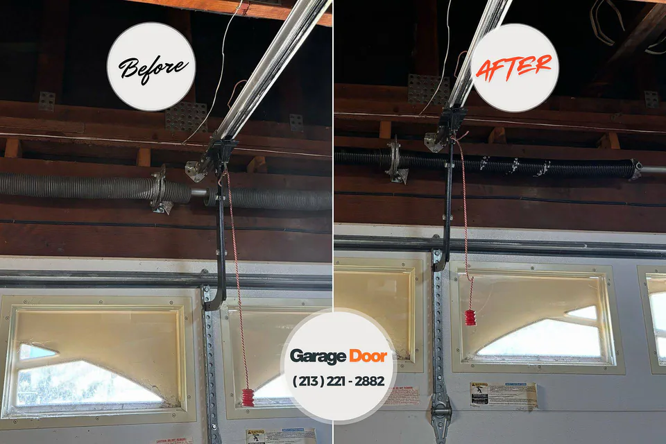 Before and after: garage door repair Story, WY